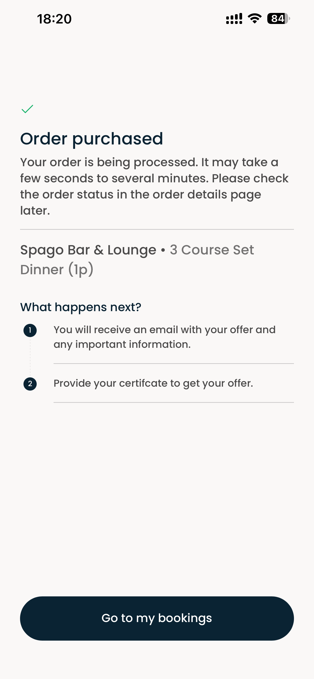 Local Offer flow step 6