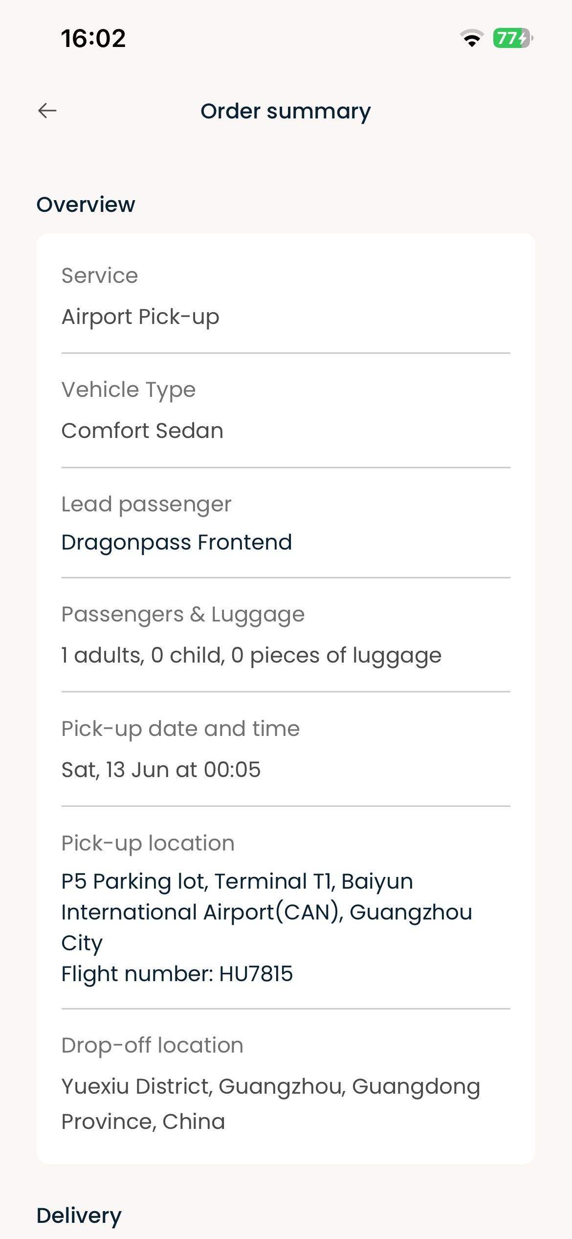 Transport flow step 8